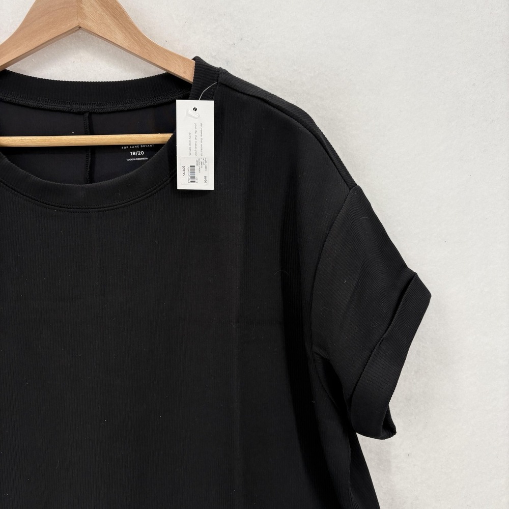 LIVI For Lane Bryant Shirt Womens 18/20 Black Plus Size Knit Tee Casual Pullover - Picture 2 of 13